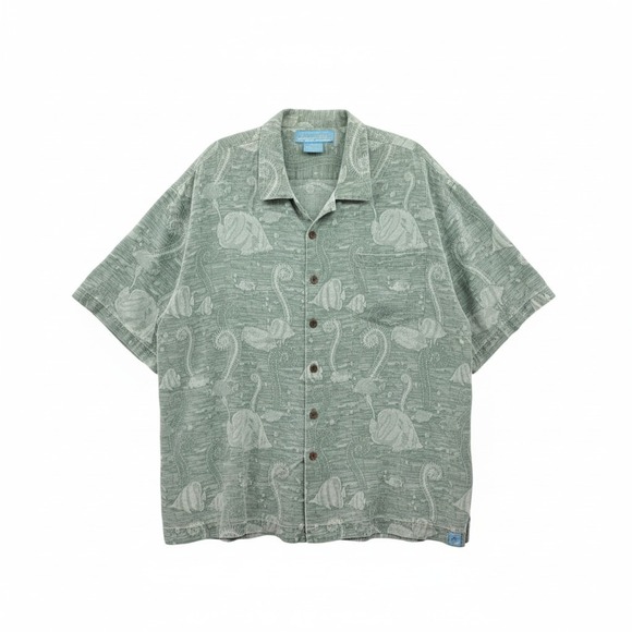 Bermuda Bay Other - Bermuda Bay Green Tropical‎ Surf Island Vintage Cotton Relax Hawaiian Shirt XXL